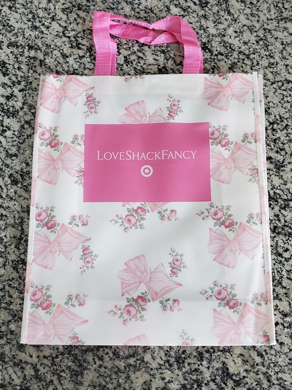 New LoveShackFancy x Target Floral Tote Bag in Pink & White - Picture 2 of 2
